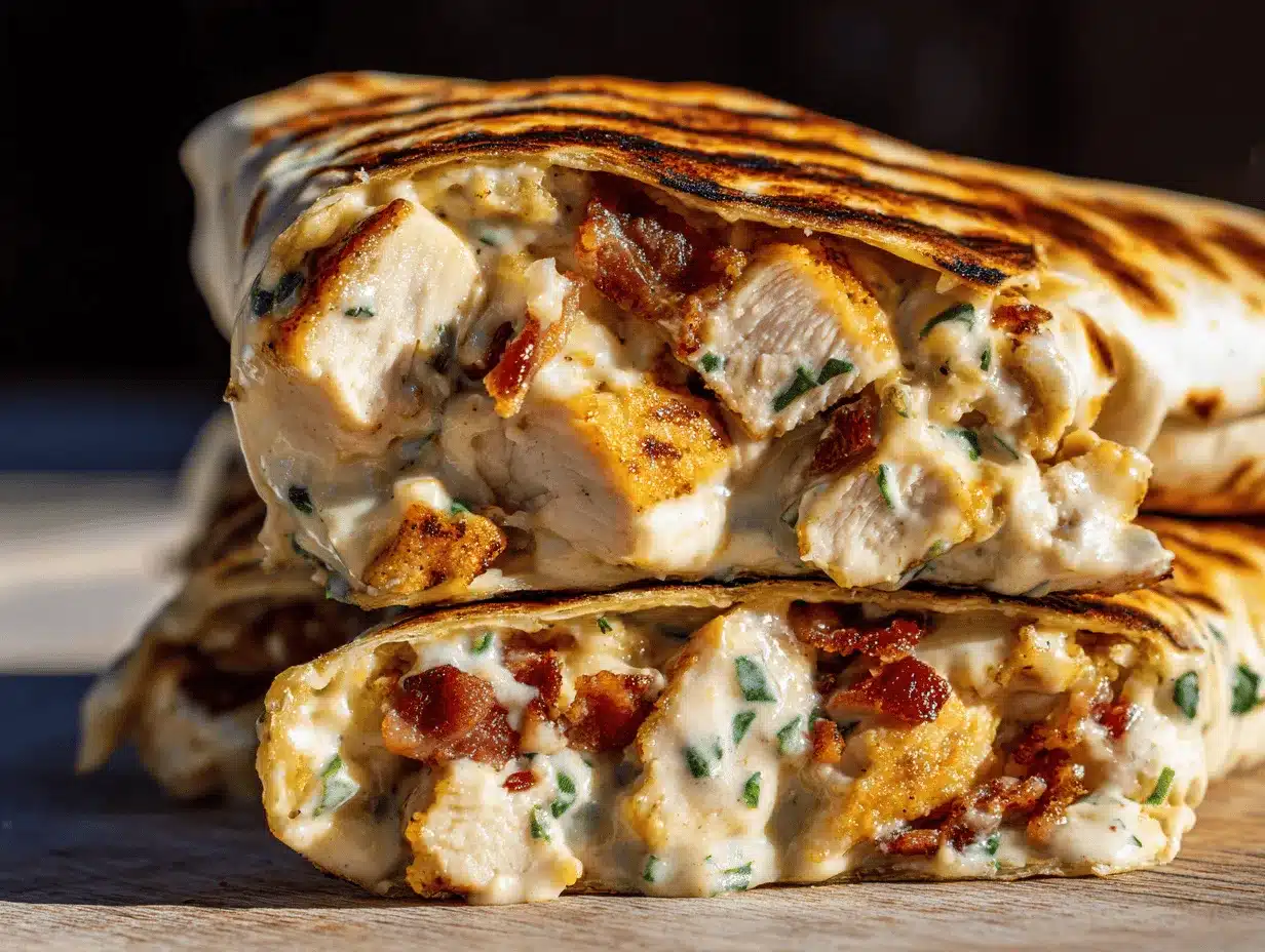cheesy ranch chicken bacon wraps preparation steps