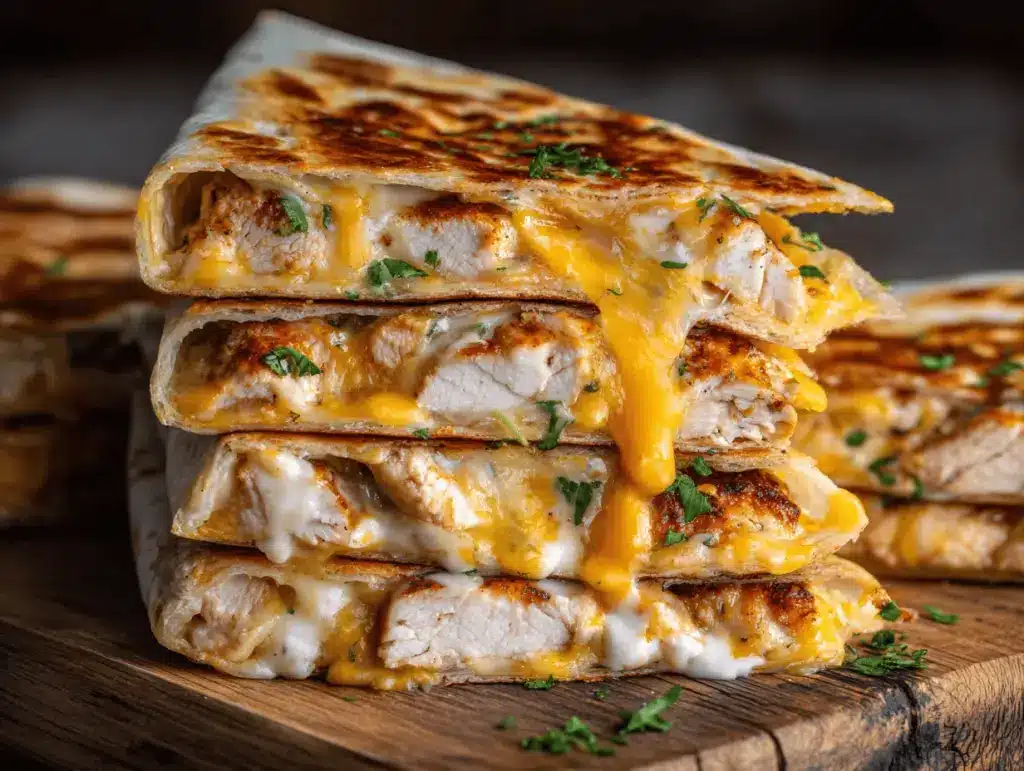creamy garlic chicken crunchwraps - featured image