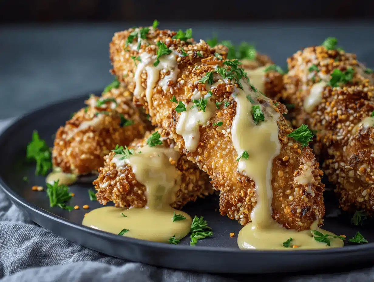 crispy pretzel chicken tenders - featured image
