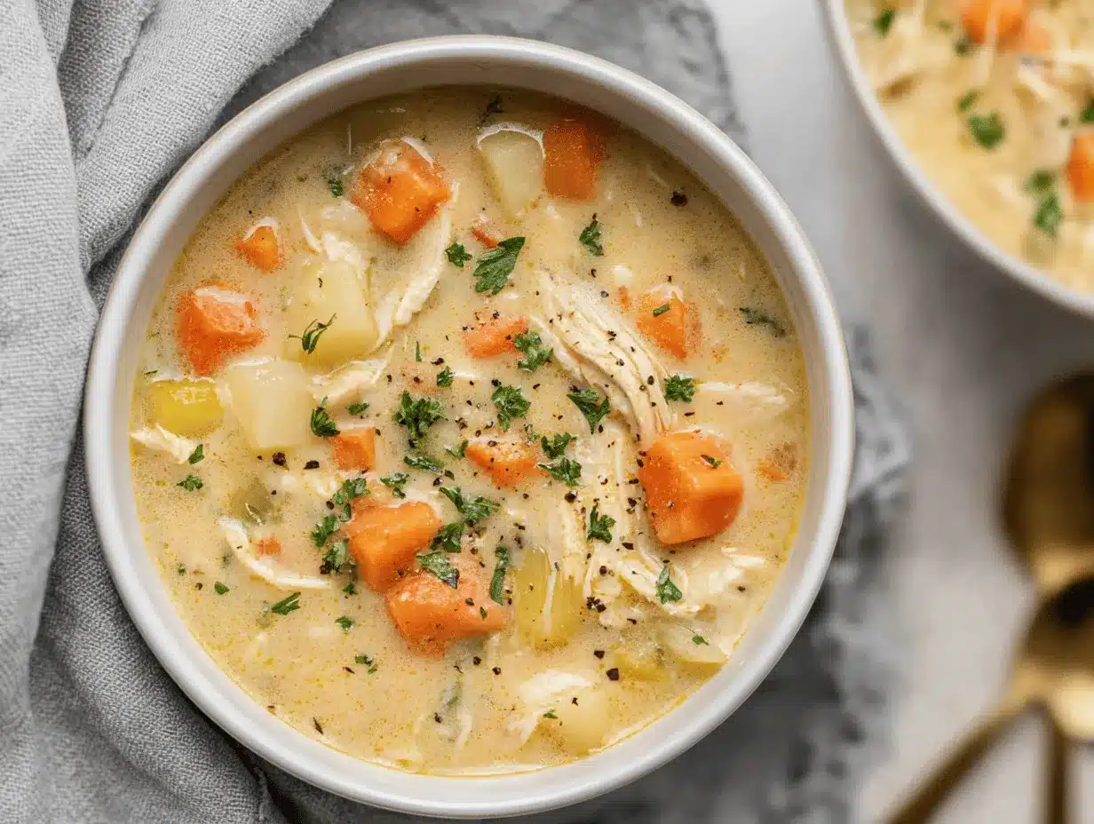 healthy chicken pot pie soup preparation steps