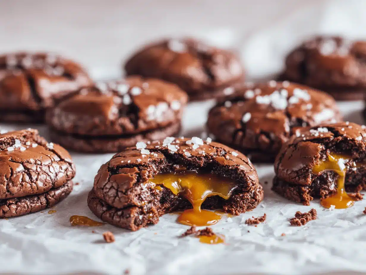 salted caramel brownie cookies - featured image