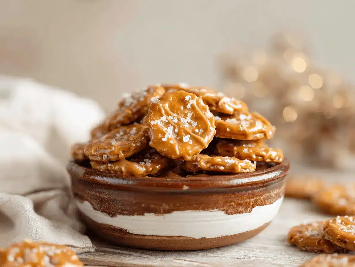 salted caramel pretzel cracker bites preparation steps